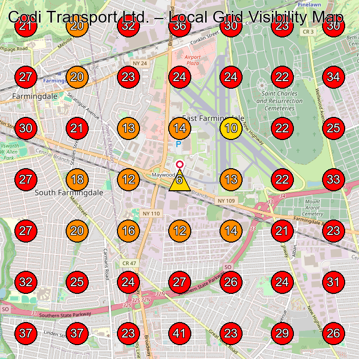 Codi Transport Ltd. GeoGrid visibility map for Companie De Transport Cu Autocamioane in Hicksville